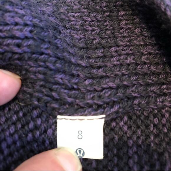 Lululemon Wrap It Up dark purple elbow patch side zip merino wool cardigan 8 - Picture 11 of 16
